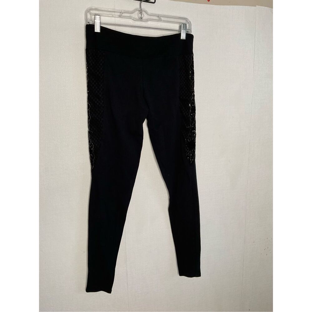 Harley-Davidson Womens Medium Black Side-Studded Laced Tribal Leggings Pants New - Picture 5 of 10